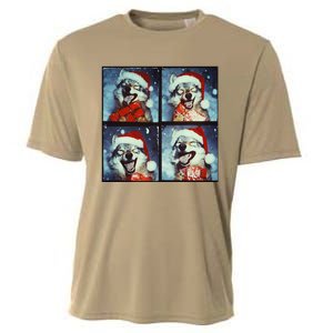 Festive Wolf Selfie Christmas Cooling Performance Crew T-Shirt