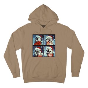 Festive Wolf Selfie Christmas Hoodie