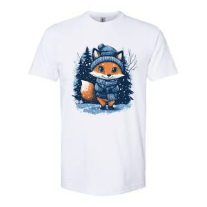 Fox Wearing Santa Hat Christmas Tree Festive Scene Cute Gift Softstyle CVC T-Shirt