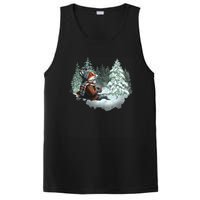 Fox Wearing Santa Hat Christmas Tree Festive Scene PosiCharge Competitor Tank