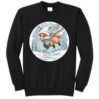 Fox Wearing Santa Hat Christmas Tree Festive Scene Sweatshirt