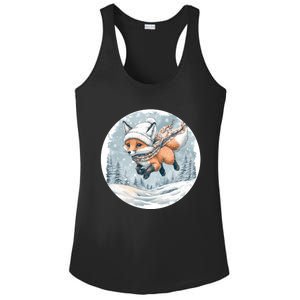 Fox Wearing Santa Hat Christmas Tree Festive Scene Ladies PosiCharge Competitor Racerback Tank