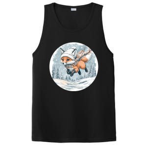 Fox Wearing Santa Hat Christmas Tree Festive Scene PosiCharge Competitor Tank