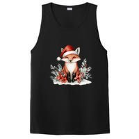 Fox Wearing Santa Hat Christmas Tree Festive Scene PosiCharge Competitor Tank