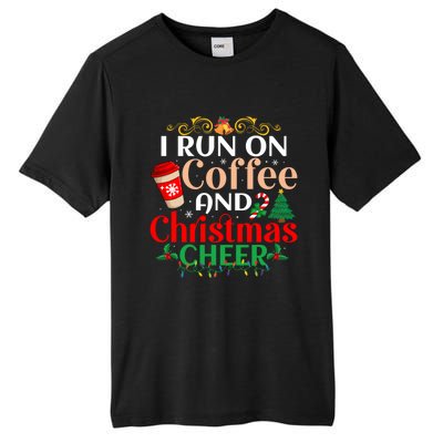 Family Winter Santa Clothing Christmas Cheer And Coffee Cool Gift Tall Fusion ChromaSoft Performance T-Shirt