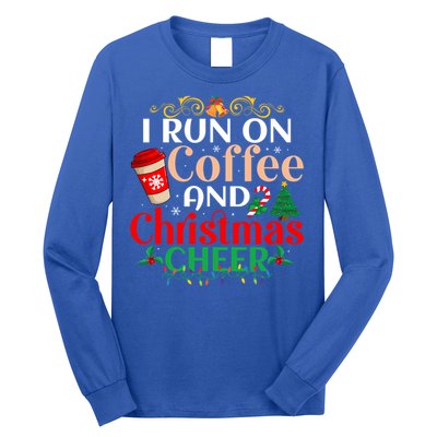 Family Winter Santa Clothing Christmas Cheer And Coffee Cool Gift Long Sleeve Shirt