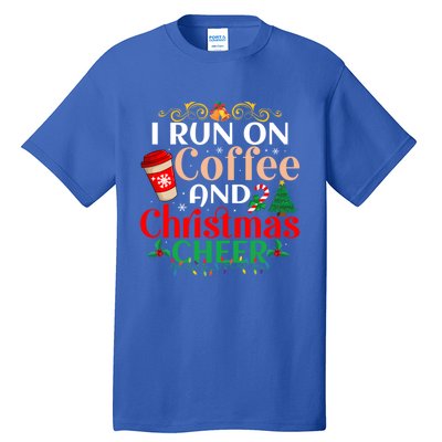 Family Winter Santa Clothing Christmas Cheer And Coffee Cool Gift Tall T-Shirt