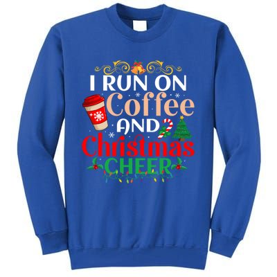 Family Winter Santa Clothing Christmas Cheer And Coffee Cool Gift Tall Sweatshirt