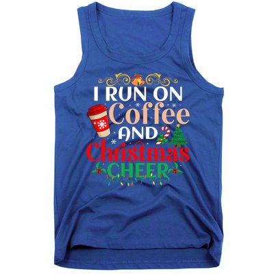 Family Winter Santa Clothing Christmas Cheer And Coffee Cool Gift Tank Top