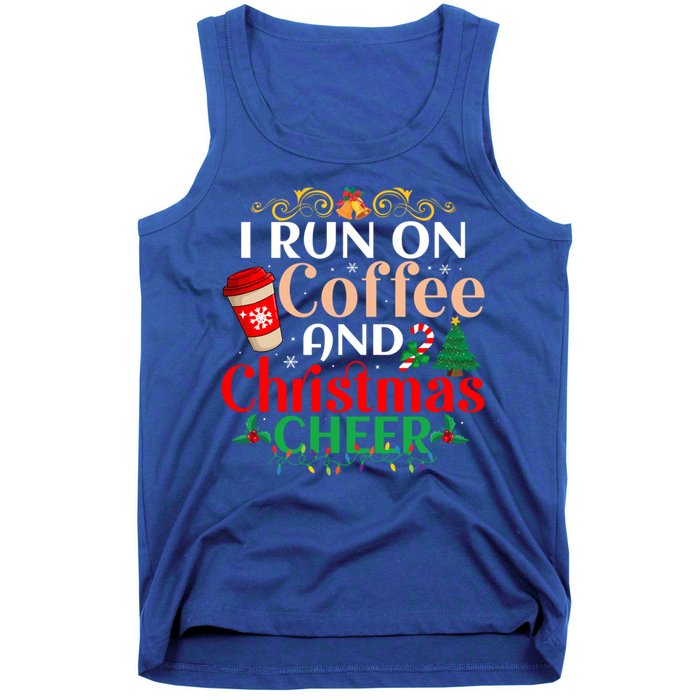 Family Winter Santa Clothing Christmas Cheer And Coffee Cool Gift Tank Top