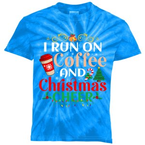 Family Winter Santa Clothing Christmas Cheer And Coffee Cool Gift Kids Tie-Dye T-Shirt