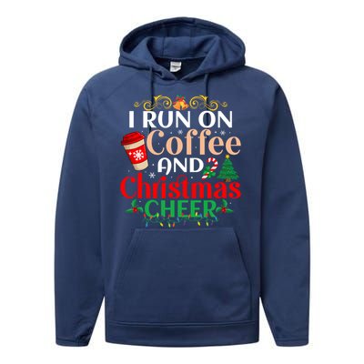 Family Winter Santa Clothing Christmas Cheer And Coffee Cool Gift Performance Fleece Hoodie