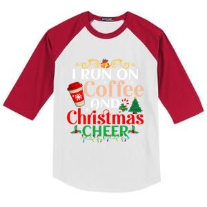 Family Winter Santa Clothing Christmas Cheer And Coffee Cool Gift Kids Colorblock Raglan Jersey