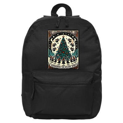 Funny Witches Summoning The Holiday Spirit Spooky Christmas 16 in Basic Backpack