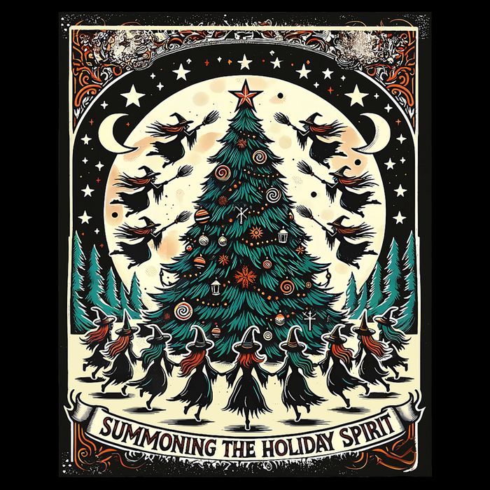 Funny Witches Summoning The Holiday Spirit Spooky Christmas Tank Top