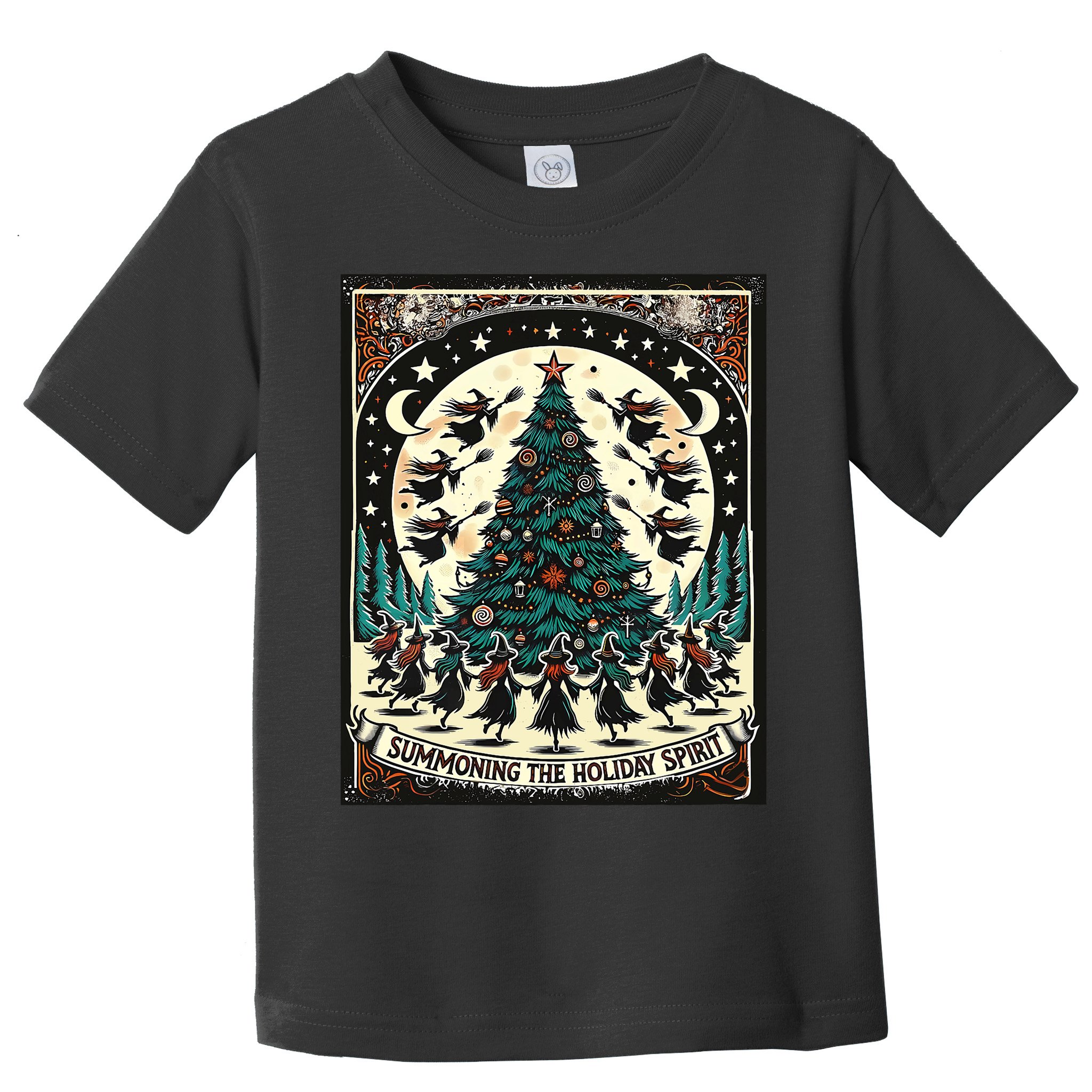 Funny Witches Summoning The Holiday Spirit Spooky Christmas Toddler T-Shirt