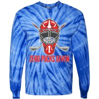 Funny Winter Sport Hockey Ice Skate Zero Pucks Given Gift Tie-Dye Long Sleeve Shirt