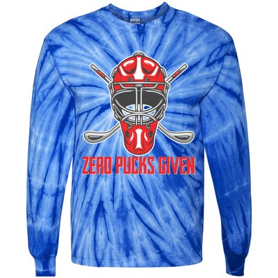 Funny Winter Sport Hockey Ice Skate Zero Pucks Given Gift Tie-Dye Long Sleeve Shirt