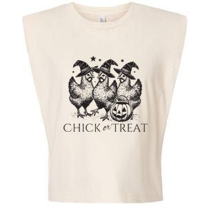 Funny Witch Spooky Chicken Halloween Costume Chick Or Treat Garment-Dyed Women's Muscle Tee