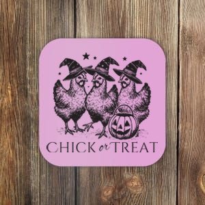 Funny Witch Spooky Chicken Halloween Costume Chick Or Treat Coaster