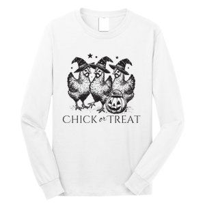 Funny Witch Spooky Chicken Halloween Costume Chick Or Treat Long Sleeve Shirt