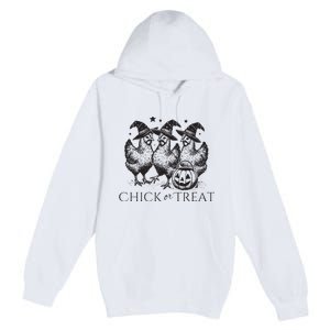 Funny Witch Spooky Chicken Halloween Costume Chick Or Treat Premium Pullover Hoodie