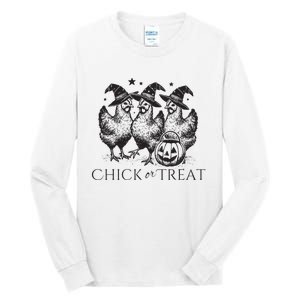 Funny Witch Spooky Chicken Halloween Costume Chick Or Treat Tall Long Sleeve T-Shirt