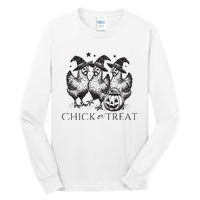 Funny Witch Spooky Chicken Halloween Costume Chick Or Treat Tall Long Sleeve T-Shirt