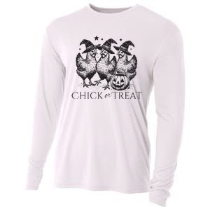 Funny Witch Spooky Chicken Halloween Costume Chick Or Treat Cooling Performance Long Sleeve Crew