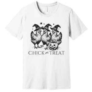 Funny Witch Spooky Chicken Halloween Costume Chick Or Treat Premium T-Shirt