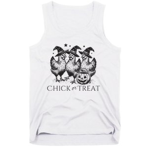 Funny Witch Spooky Chicken Halloween Costume Chick Or Treat Tank Top