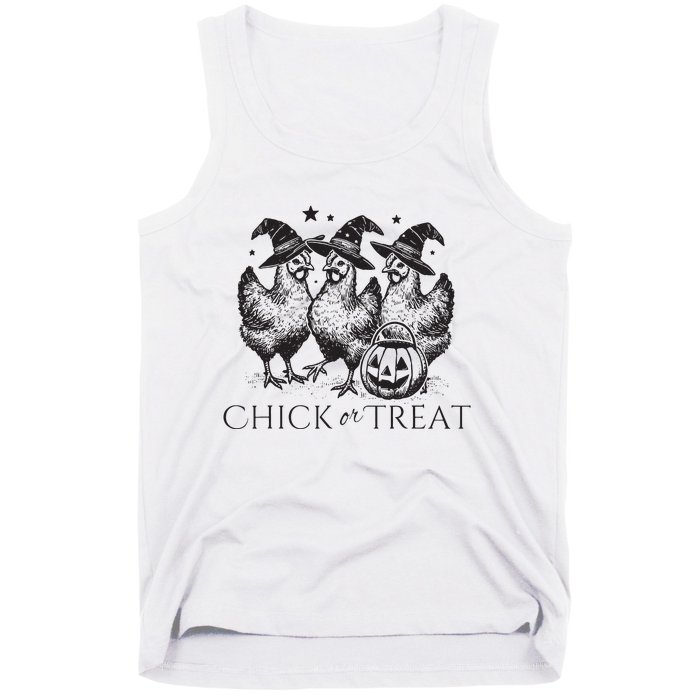 Funny Witch Spooky Chicken Halloween Costume Chick Or Treat Tank Top