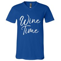 Funny Wine Saying Gift Cute Ing Wine Time Gift V-Neck T-Shirt