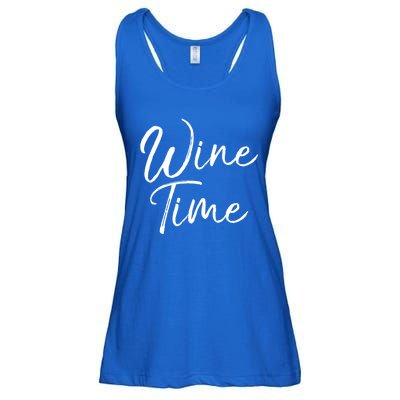 Funny Wine Saying Gift Cute Ing Wine Time Gift Ladies Essential Flowy Tank