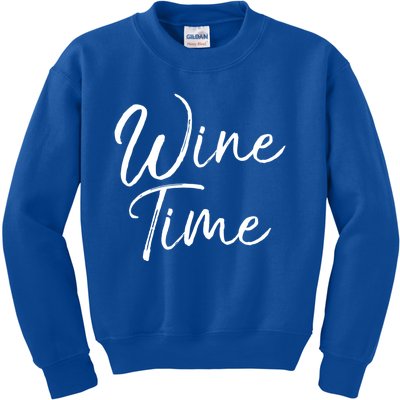 Funny Wine Saying Gift Cute Ing Wine Time Gift Kids Sweatshirt