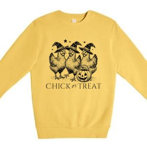 Funny Witch Spooky Chicken Halloween Costume Chick Or Treat Gift Premium Crewneck Sweatshirt