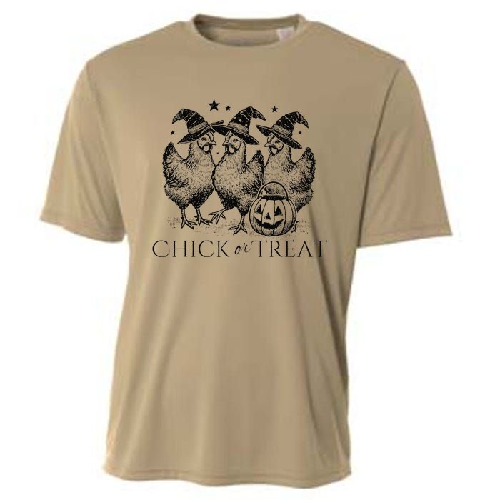 Funny Witch Spooky Chicken Halloween Costume Chick Or Treat Gift Cooling Performance Crew T-Shirt