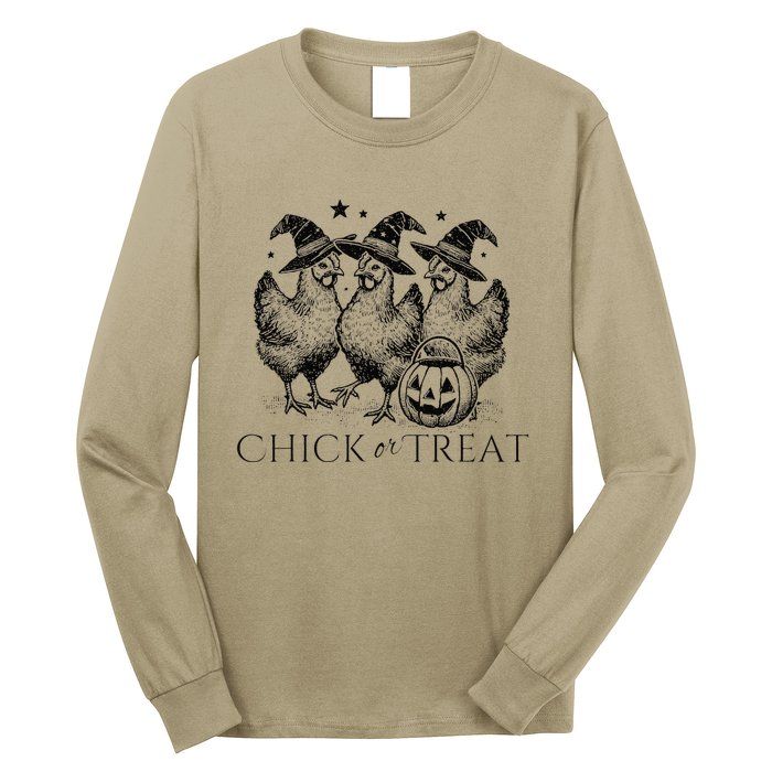 Funny Witch Spooky Chicken Halloween Costume Chick Or Treat Gift Long Sleeve Shirt