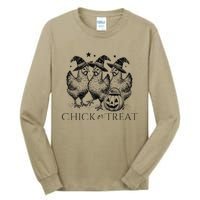 Funny Witch Spooky Chicken Halloween Costume Chick Or Treat Gift Tall Long Sleeve T-Shirt