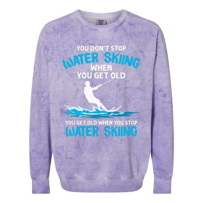 Funny Water Skiing Designs For  Water Skier Athlete Colorblast Crewneck Sweatshirt