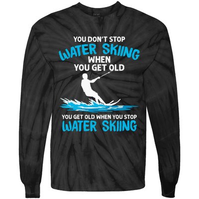 Funny Water Skiing Designs For  Water Skier Athlete Tie-Dye Long Sleeve Shirt