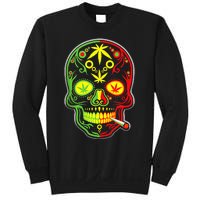 Funny Weed Sugar Skull 420 Marijuana Cannabis Cinco De Mayo Sweatshirt