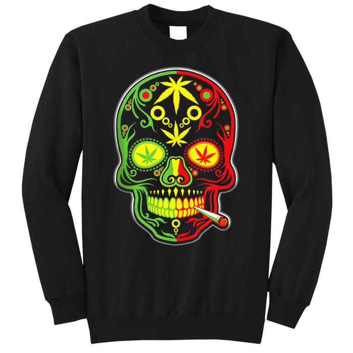 Funny Weed Sugar Skull 420 Marijuana Cannabis Cinco De Mayo Sweatshirt