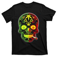 Funny Weed Sugar Skull 420 Marijuana Cannabis Cinco De Mayo T-Shirt