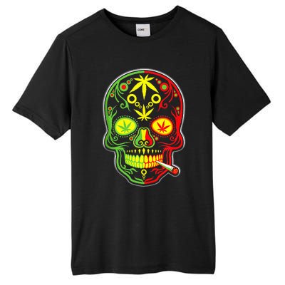 Funny Weed Sugar Skull 420 Marijuana Cannabis Cinco De Mayo Tall Fusion ChromaSoft Performance T-Shirt