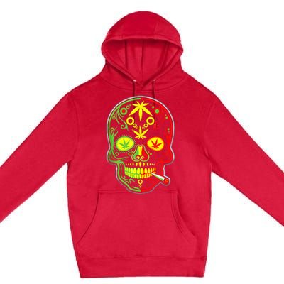 Funny Weed Sugar Skull 420 Marijuana Cannabis Cinco De Mayo Premium Pullover Hoodie