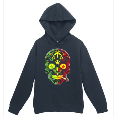 Funny Weed Sugar Skull 420 Marijuana Cannabis Cinco De Mayo Urban Pullover Hoodie