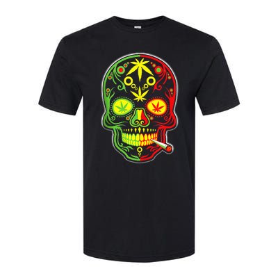 Funny Weed Sugar Skull 420 Marijuana Cannabis Cinco De Mayo Softstyle CVC T-Shirt