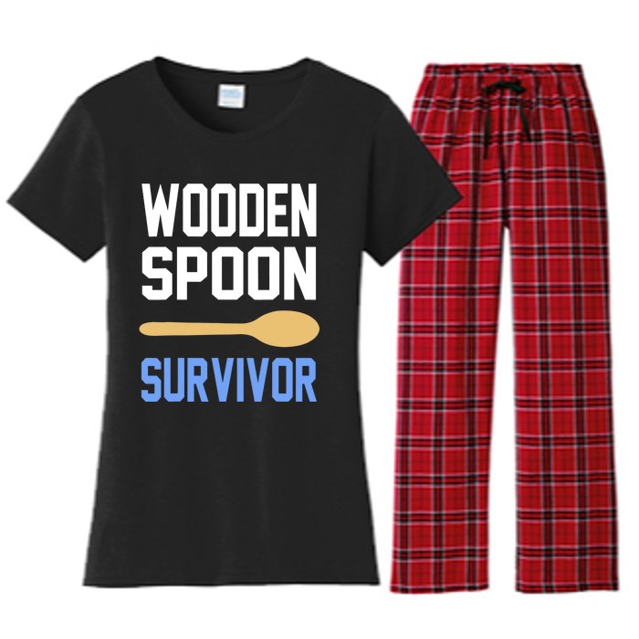 Funny Wooden Spoon Survivor I Survived Wooden Spoon Vintage Women's Flannel Pajama Set