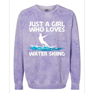 Funny Water Skiing Design Water Skier Skiing Cool Gift Colorblast Crewneck Sweatshirt